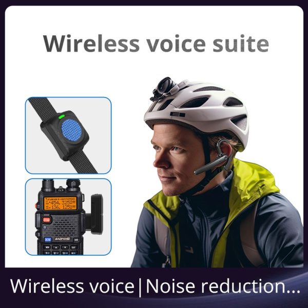 Walkie Talkie Wireless Voice Suite Headphones support APP Programming with Wearable PTT Button