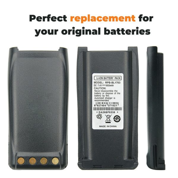 2X Replacement Battery for HYT RPU7500 RPV7500 PN BH1801 BL1703 BL1703Li BL2102 BL1703 - Image 5