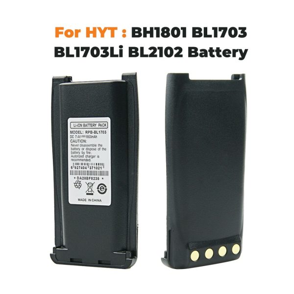 2X Replacement Battery for HYT RPU7500 RPV7500 PN BH1801 BL1703 BL1703Li BL2102 BL1703 - Image 2