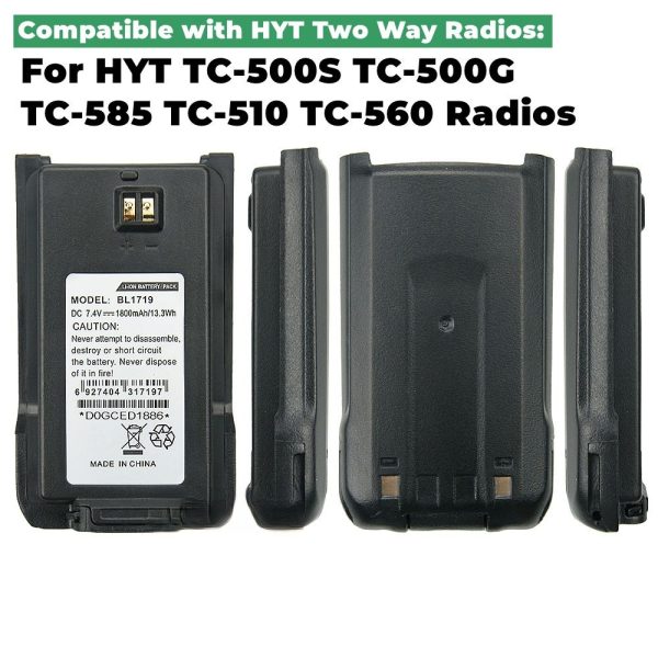 HYT BL-1719 Rechargeable spare Battery for Hytera TC-500S TC-500G TC-585 TC-510 TC-560 - Image 3