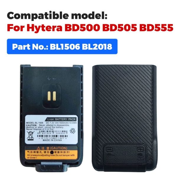 BL1506 7.4V 1500mAh Li-ion Battery for Hytera HYT BD610 BD500 BD510 BD505 BD555 TD520 TD550 BL2018 Two-Way Radio Battery - Image 2