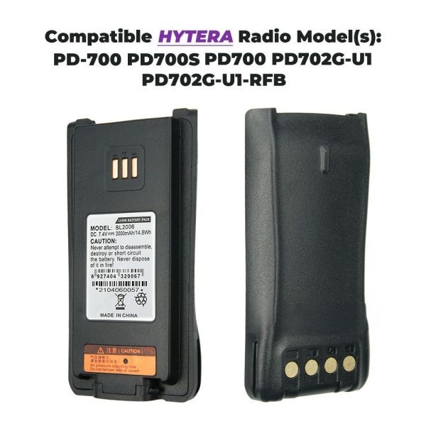 10PCS BL2006 HYT Battery 2000mAh Replacement Battery for HYTERA DMR Radios PD-702 PD700 PD660 PD680 PD780 PD780G PD782 - Image 2