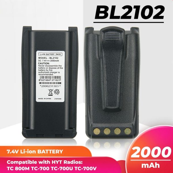 2000mAh BL-1703 BL1801 BL2102 Battery for HYT TC700 TC710 TC780 TC780M Two Way Radios Battery