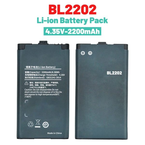 4.35V 2200mAh BL2202 Rechargeable Li-ion Battery for HYT Hytera BD300 BD350 Digital-Analog Walkie Talkie Replacement Battery