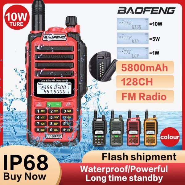 Baofeng UV98 Pro IP68 Waterproof Marine Walkie Talkie 10W 5800mAh
