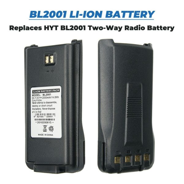 HYT BL2001 Battery 7.4V 2000mAh Li-ion Replacement Battery for Hytera TC-610 TC-610P TC-618 TC-620 TC-626 Two Way Radio Battery - Image 3