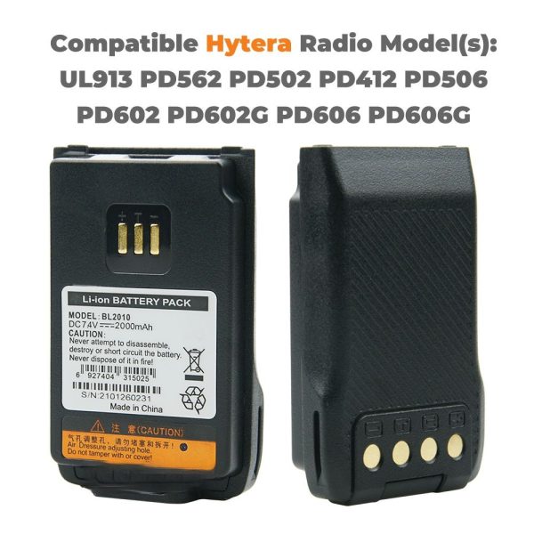 10PCS HYT Radio Replacement Battery 2000mAhfor Hytera UL913 PD562 PD502 PD682G Radio Battery - Image 2