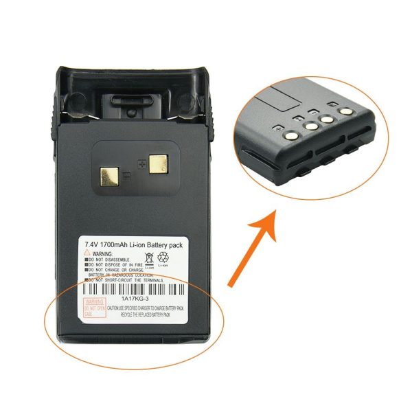 7.4V 1700mAh 1A17 KG-3 Li-Ion Battery for WouXun KG-UVD1P KG-UV6D KG-659 KG-699 KG-689 Radio Battery with Belt Clip - Image 4