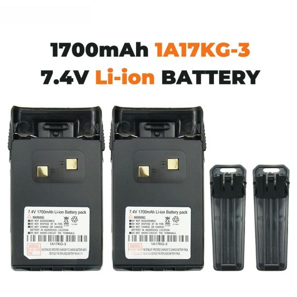 7.4V 1700mAh 1A17 KG-3 Li-Ion Battery for WouXun KG-UVD1P KG-UV6D KG-659 KG-699 KG-689 Radio Battery with Belt Clip - Image 2
