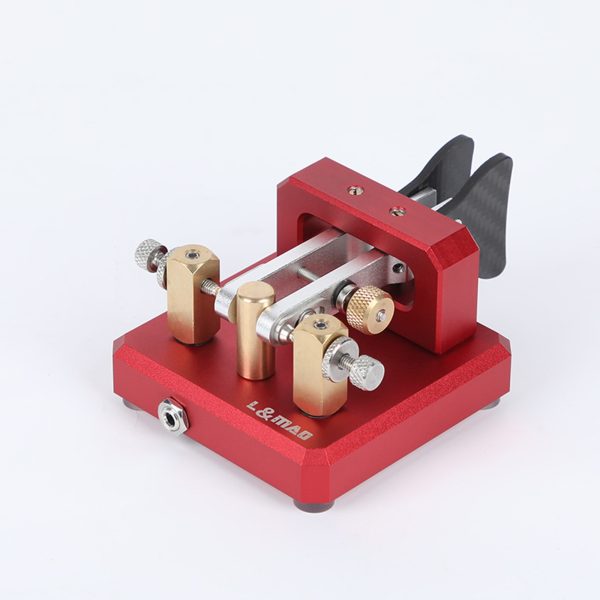 Automatic Morse Keyer Dual-Paddle Telegraph Key CW Key (Red) for Ham Radio - Image 2