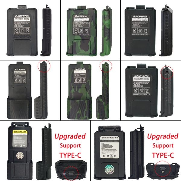 Baofeng UV-5R Battery Type-C/USB-C BL-5R 2600mAh/3000mAh Battery for Baofeng BF-F8 uv5r UV-5RE UV-5RA 5RB etc Radios - Image 3
