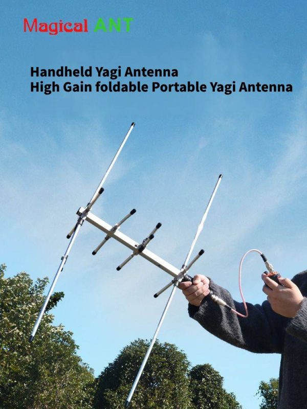 Upgraded UHF VHF Dual-Band MagicalANT Handheld Yagi Antenna Foldable High Gain Portable Pocket Antennas