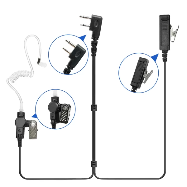 2-wire Acoustic Tube Surveillance Kit Headset 2pins Earpiece for ICOM F3001 IC-F3002 IC-F3003 IC-F3011 IC- F4011 IC-F25 IC-V80E IC-V82 IC-V85 F24 Radio - Image 2