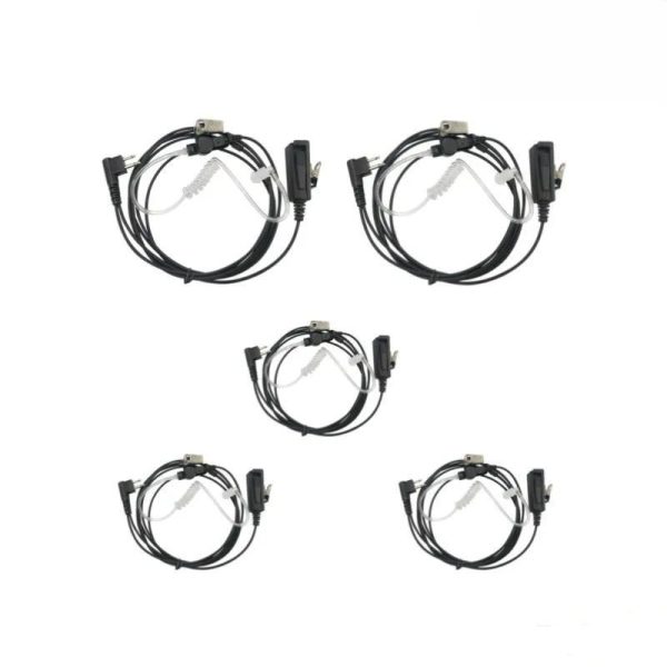 5PCS Security Earphone With Mic Air Acoustic Tube For Motorola Two way Radio