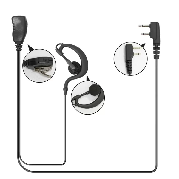 G-style Earloop Headset Earpiece MIC for ICOM IC-F33 F34 F43 F44 F3000 F3001 F3002 F3003 F3011 IC-F4000 F4001 F4002 F4003 Radio