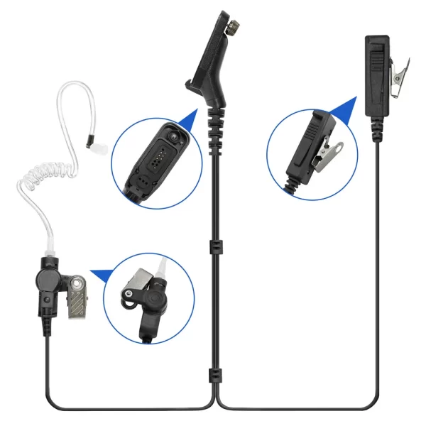 Surveillance Earphone Acoustic Tube For Motorola XPR6350 XPR6380 XPR6550 XPR7350 XPR7550 XPR7580 XPR7350e XPR7550e Earpiece