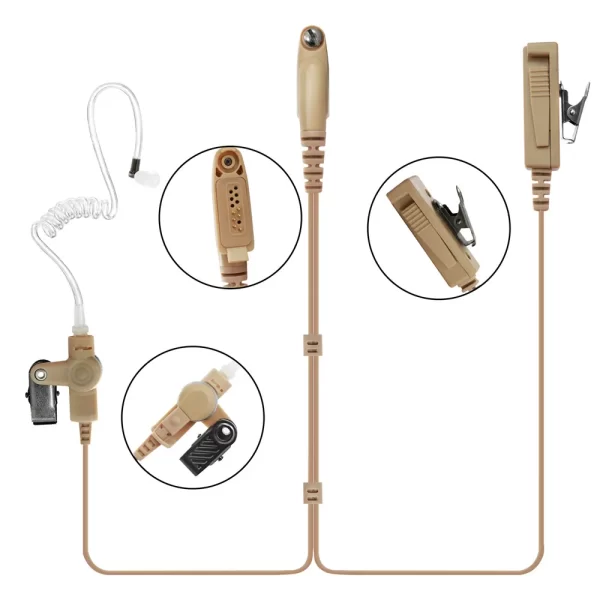 Walkie Talkie Beige Earpiece Headset Mic For Motorola GP344 EX500 EX560 EX560XLS EX600 EX600XLS GL2000 Portable Radio - Image 5