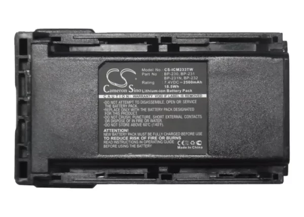 Battery For Icom BJ-2000 BP-230 BP-230N BP-231 BP-231N BP-232 BP-232H BP-232N BP-232WP IC-A14 IC-A14S