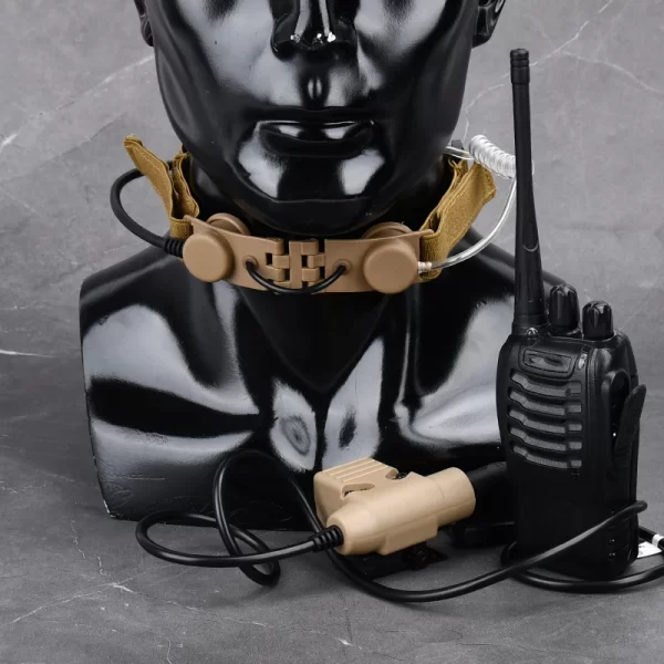 Tactical throat air duct earphones Neck Laryngeal Microphone Headset With Kenwood U94 PTT For Moto Midland Walkie Talkie - Image 4