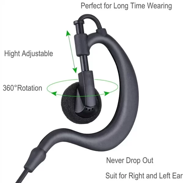 1 Pin 2.5mm Earpiece with Mic PTT G Shape for Motorola Radios Cobra Talkabout MH230R MH230TPR MR350R MS350R MT350R - Image 3