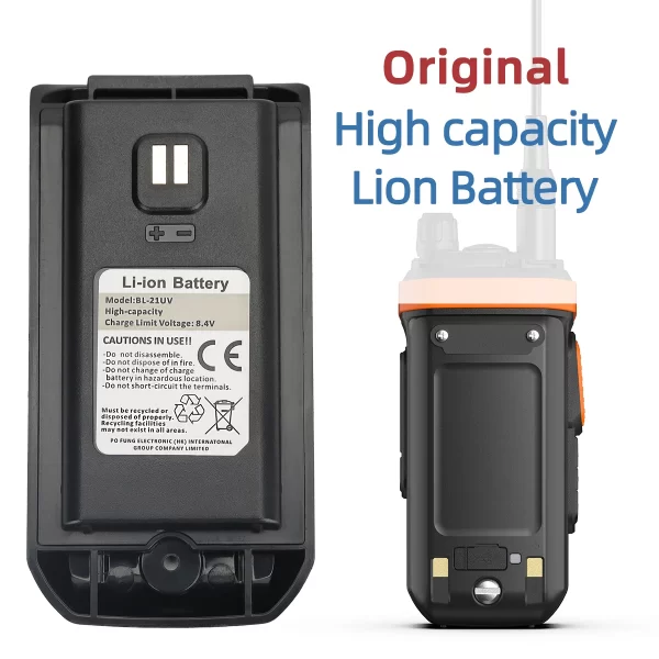 Baofeng UV-21 Pro High Capacity Original Li-ion Battery DC 8.4V typ-c charging for Baofeng UV21 Pro Portable Walkie Talkie - Image 3