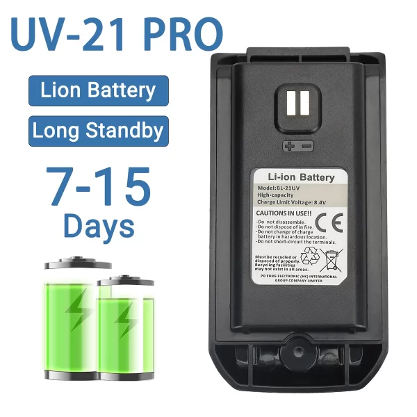 Baofeng UV-21 Pro High Capacity Original Li-ion Battery DC 8.4V typ-c charging for Baofeng UV21 Pro Portable Walkie Talkie