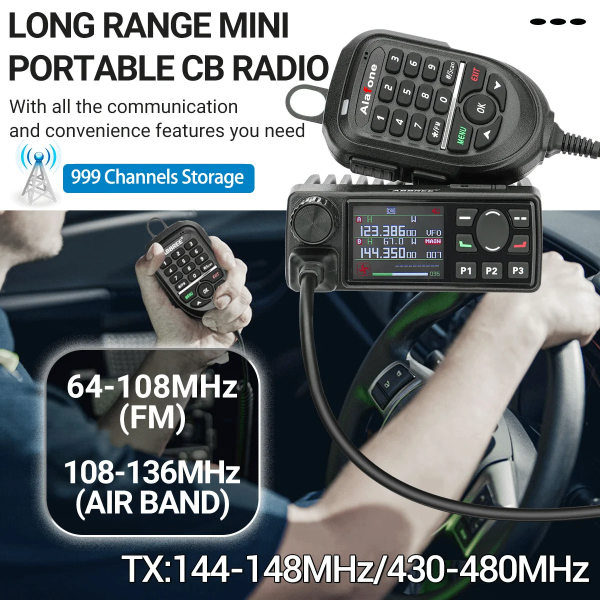 ALAFONE G550 Mobile Radio 25W 108-520MHz Full Band AM AIR Band 999 Channels Amateur GPS Radio Car Radio Station with Mic - Image 2
