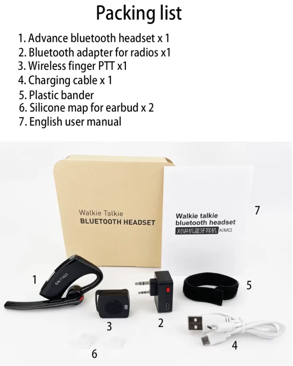 Earphone Handsfree PTT Wireless Headphone Bluetooth for Motorola CLS1410 XTN GTX RDX CP200 PR400 CT250 etc - Image 6