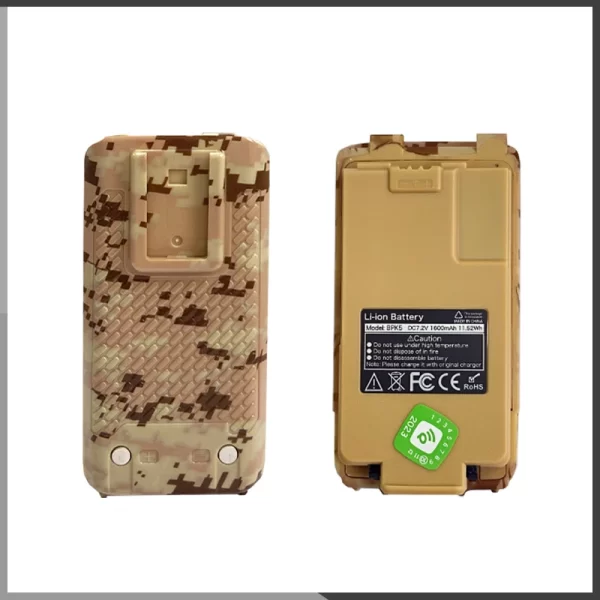 Original UV K5 Battery 1600mAh Quansheng UV-K6 UV-K58 Walkie Talkie Camouflage Li-ion Battery BPK5 For UV5R Plus Two Way Radio - Image 2