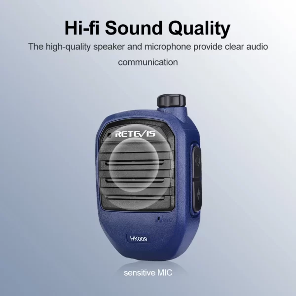Retevis HK009 Wireless Bluetooth Speaker Microphone with Adapter PTT For kenwood 2pin Ham Radios Baofeng UV5R etc - Image 5