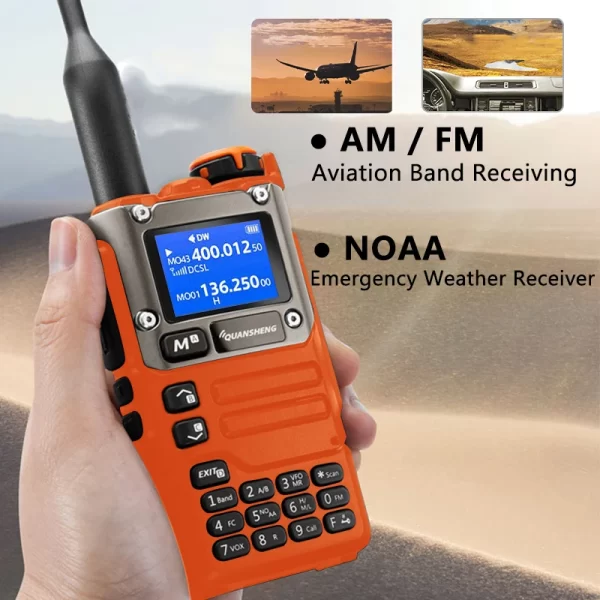 Orange UV K6 Quansheng Walkie Talkie 5W Air Band USB Type-C UHF VHF DTMF Wireless Frequency NOAA UV-K58 AM FM Ham Two Way Radio - Image 2