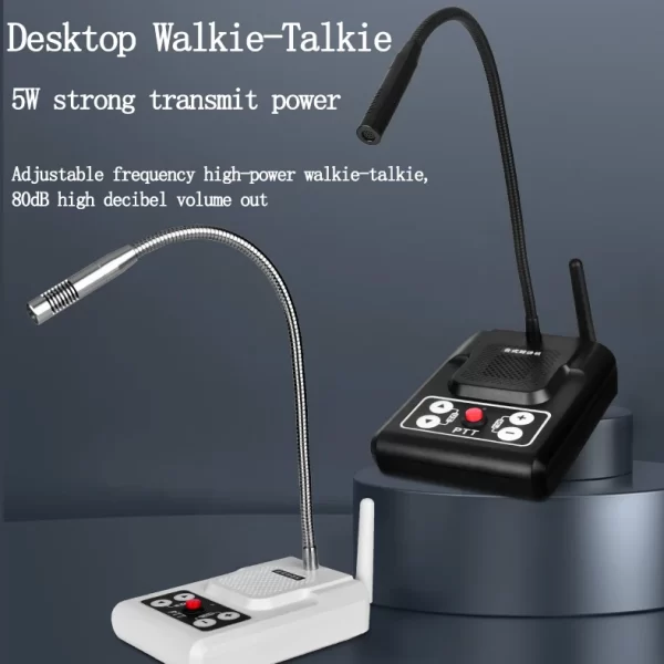 desktop two way radio With 360° universal metal microphone 5W high power 80dB volume adjustable frequency - Image 2