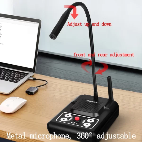 desktop two way radio With 360° universal metal microphone 5W high power 80dB volume adjustable frequency - Image 5