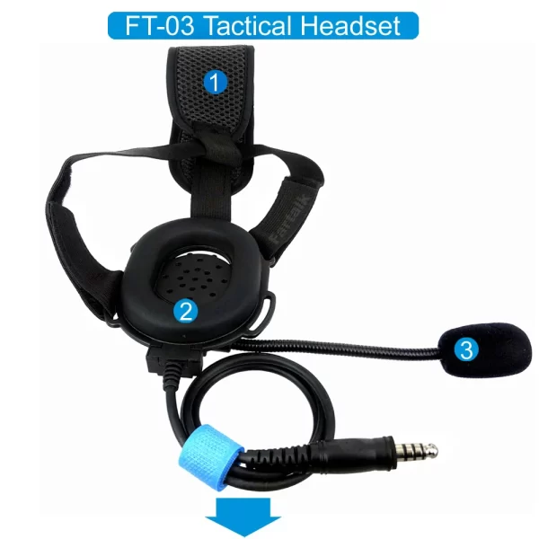New Tactical PTT Headset Mic for YAESU Vertex VX-6R VX-7R VX6R VX7R FT-270 FT-270R VX-127 VX-170 Walkie Talkie FT-03 Headphone - Image 7