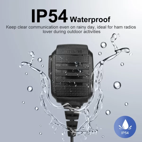 IP54 Waterproof Microphone Walkie Talkie Tangent Mic Shoulder Speaker PTT for Baofeng UV-5R Quansheng UV K5 UV K6 - Image 2