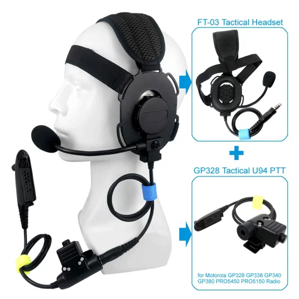 Tactical U94 PTT Headphone Headset for Motorola GP328 GP338 GP340 GP380 PRO5450 PRO5150 HT1250 HT750 MTX950 Walkie Talkie FT-03 - Image 3
