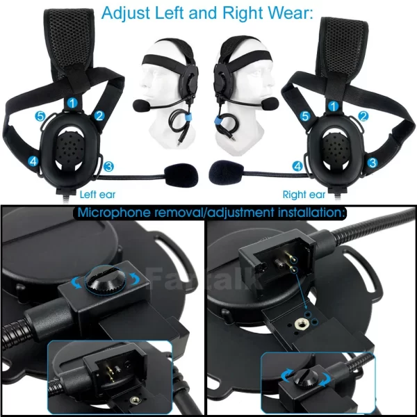 Tactical U94 PTT Headphone Headset for Motorola GP328 GP338 GP340 GP380 PRO5450 PRO5150 HT1250 HT750 MTX950 Walkie Talkie FT-03 - Image 4
