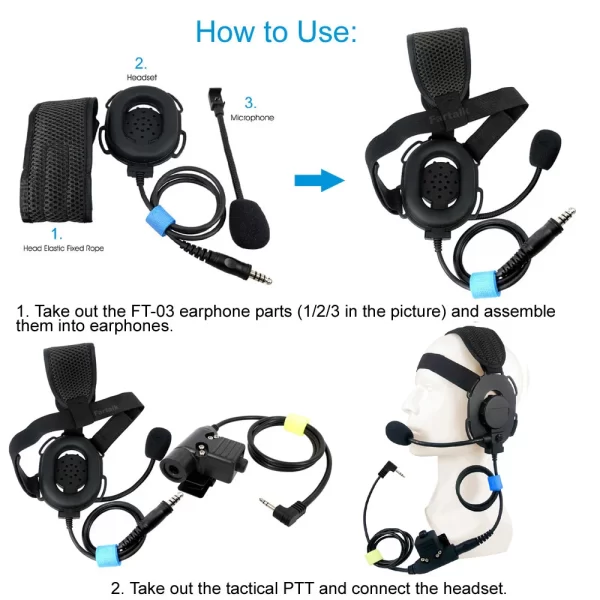 Tactical U94 PTT Earphone Earpiece for Motorola TLKR T80 T60 T5 T7 T5410 T5428 T6200 FR50 XTR446 Walkie Talkie FT-03 - Image 4