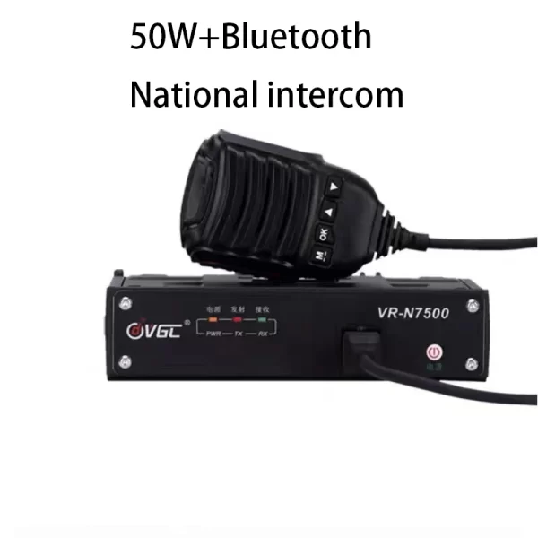 New VR-N7500 Dual Band Mobile Radio Station VHF UHF 400-470MHz Amateur Radio Walkie Talkie 50W Bluetooth Radio