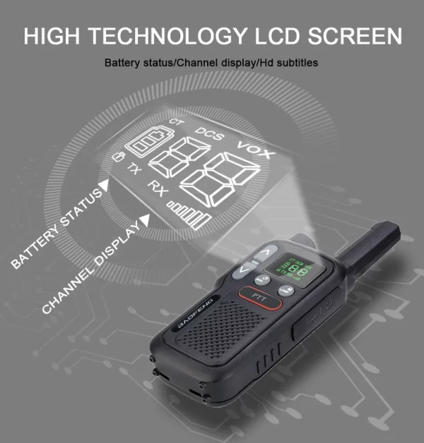 Baofeng  BF-T18  2 pcs PMR 446 FRS Mini Walkie Talkie - Image 5