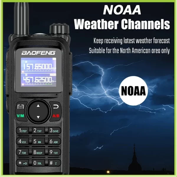 UV-28 Pro Max Baofeng UV 28 Walkie Talkies 5-10km 10W Tri Band USB C Charging NOAA 999CH UV-28L Long Range FM Ham Two Way Radio - Image 4