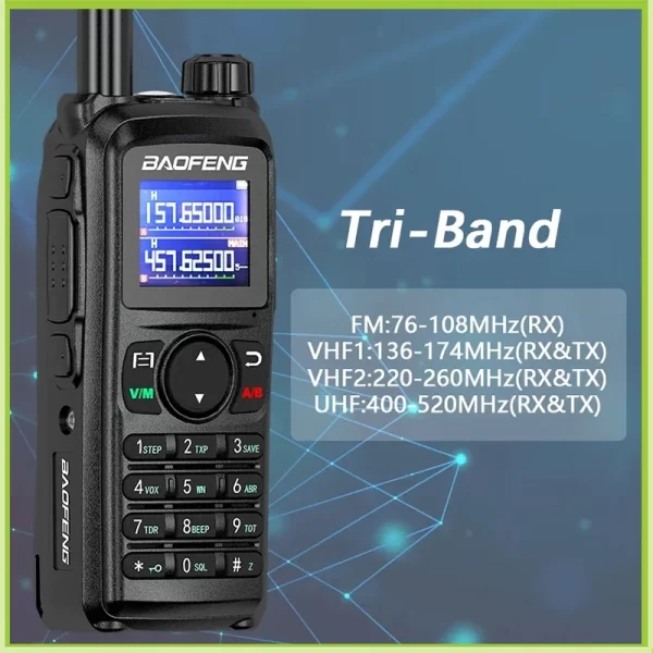 UV-28 Pro Max Baofeng UV 28 Walkie Talkies 5-10km 10W Tri Band USB C Charging NOAA 999CH UV-28L Long Range FM Ham Two Way Radio - Image 2