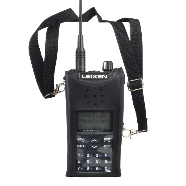 Walkie Talkie Carry Case Artificial Soft Leather Holster Pouch with Adjustable Strap for Leixen UV-25D Portable Two Way Radio