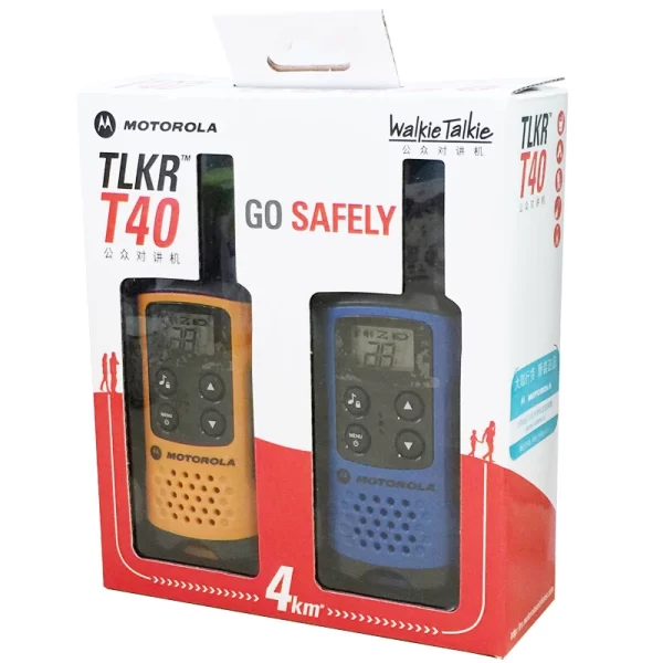 Motorola TLKR-T40 Walkie Talkie Free License LCD display, 8 channels and up to 4 km range uses AA batteries (without batterie - Image 6