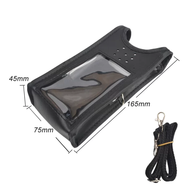 Walkie Talkie Carry Case Artificial Soft Leather Holster Pouch with Adjustable Strap for Leixen UV-25D Portable Two Way Radio - Image 3