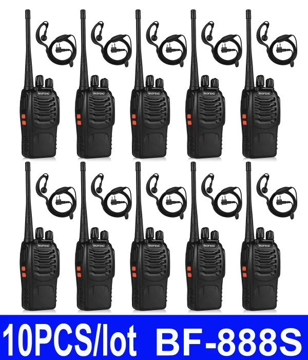 10pcs BF-888S Baofeng Walkie Talkie 888s UHF 400-470MHz