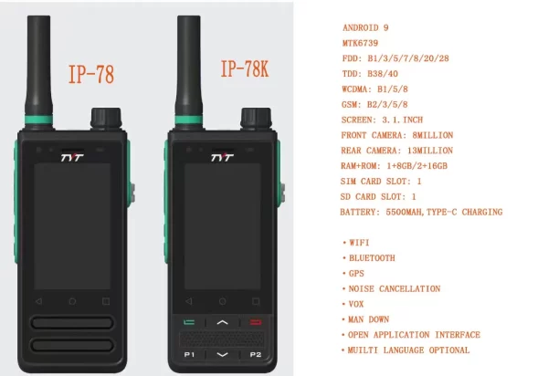 TYT POC RADIO IP-78 Wireless Telephone Walkie Talkie 4G Poc Zello Two Way Radio - Image 6