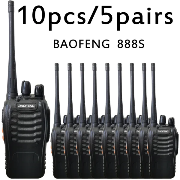 10pcs/Lot Wholesale Baofeng BF-888S Walkie Talkie UHF 400-470MHz Two Way Radio For Fhopping Malls Community Cinema