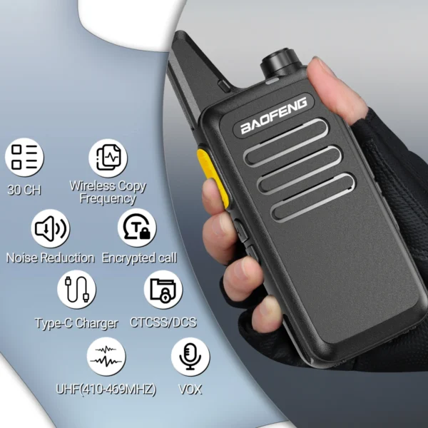 Baofeng BF-T20 D GMSK Walkie Talkie Portable Type-C Charging UHF Two Way Radio for Station Hotel Hunting - Image 2