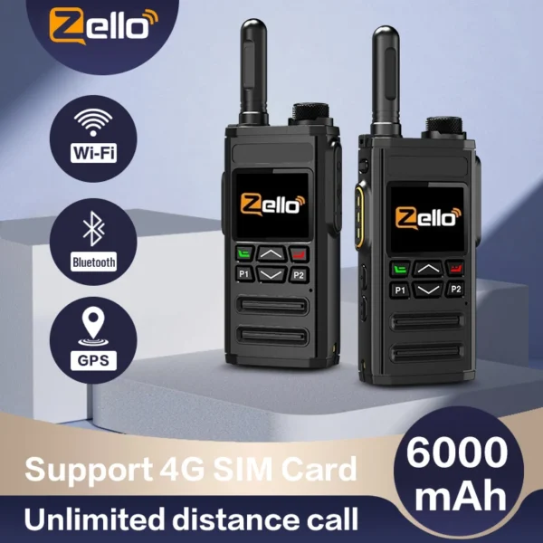 Zello Walkie Talkie 4g Sim Card WiFi Network Cell Phone Radio Long Range 100 Miles Professional POC Walkie Talkie gift SIM - Image 2